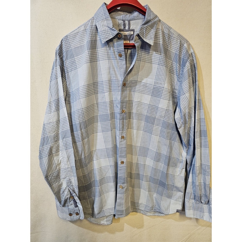 carbon 2 cobalt Mens Blue Plaid Button Up